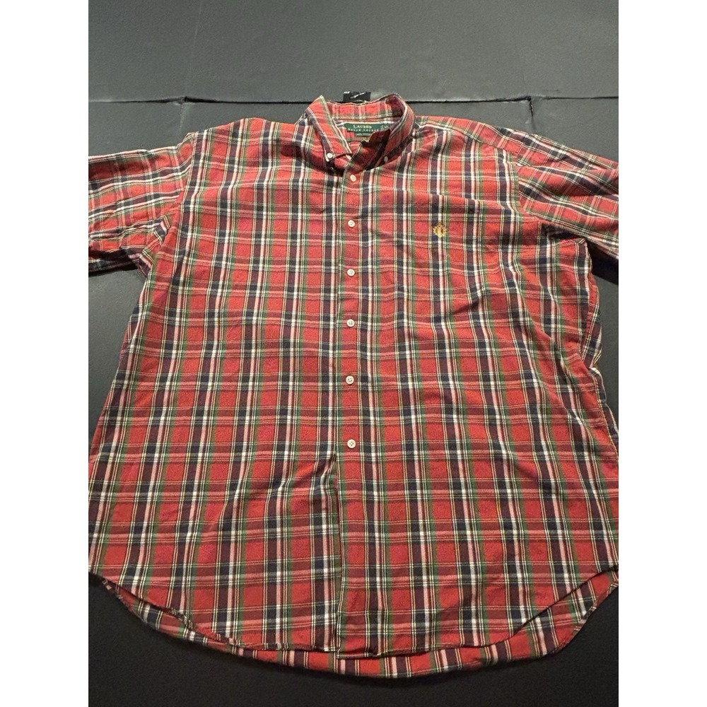 Lauren Ralph Lauren Plaid Button Down Shirt XL Y2K VTG